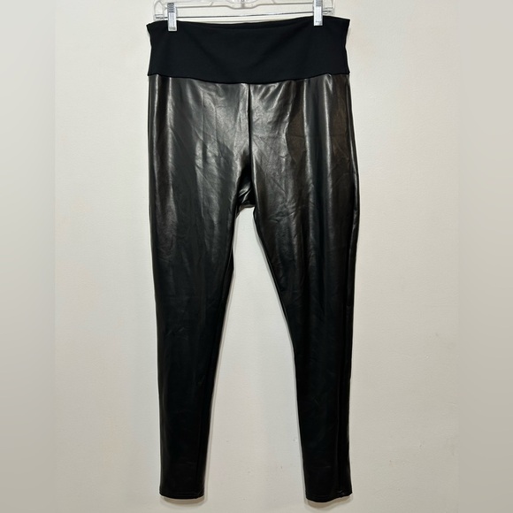 Spanx Assets High Rise All Over Faux Leather Shaping Leggings Womens Size XL - Picture 2 of 8
